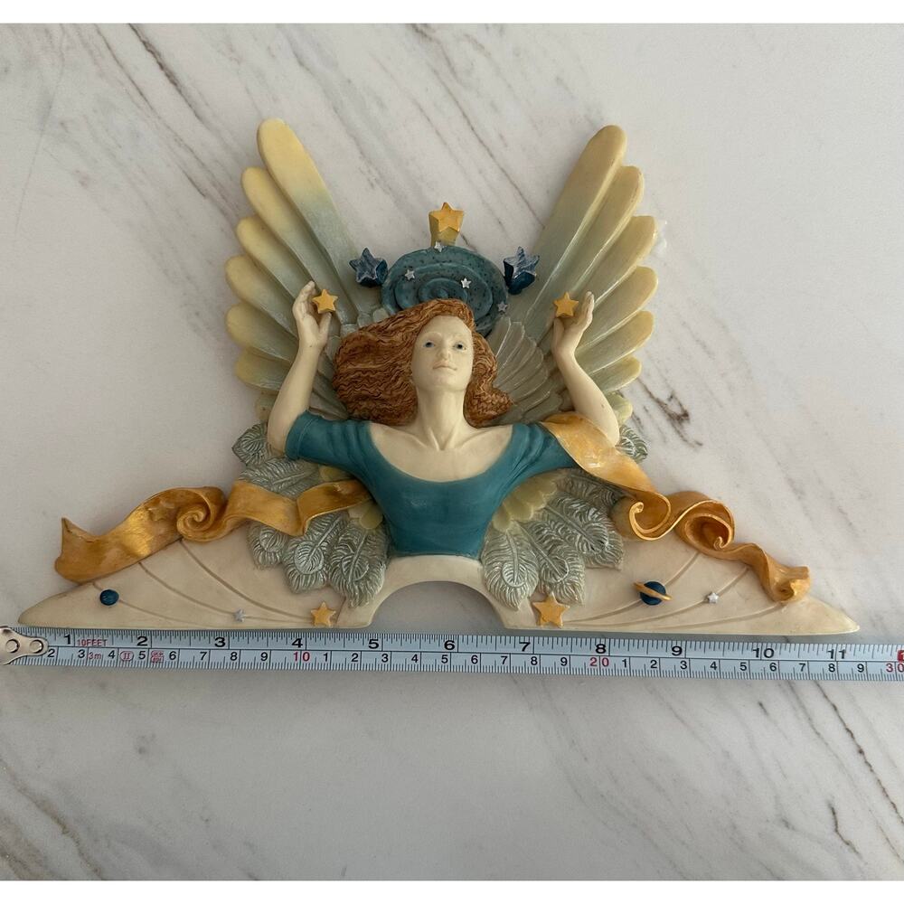 VTG 1998 Penni Jo UDC Angel Wall Plaque 11" Wall Art Stars Wings Fantasy Decor - Picture 2 of 10